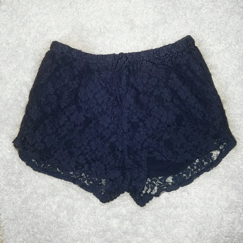 A&F Navy Lace Shorts